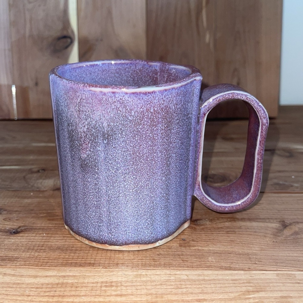 Bay Studio art pottery mug Purple drip beach Cottagecore Rustic